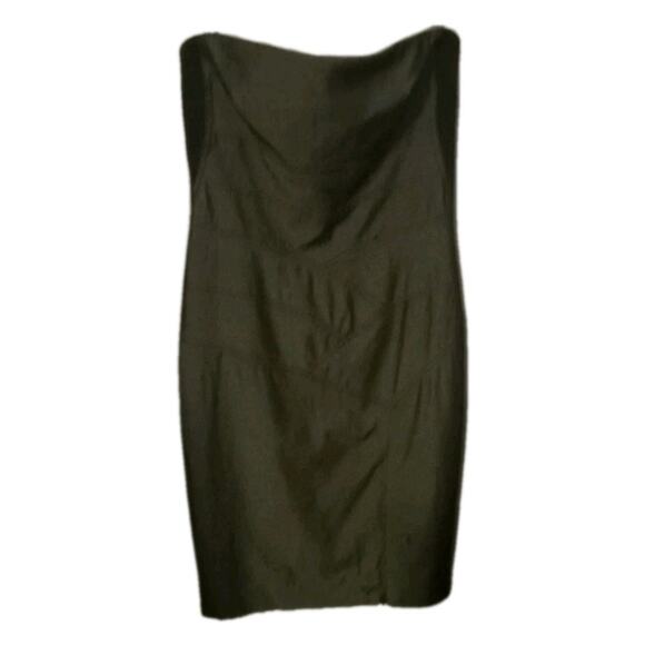 Bebe Strapless Bodycon Black Denim Dress 8 Party Streetwear Hip Hop - Picture 1 of 5